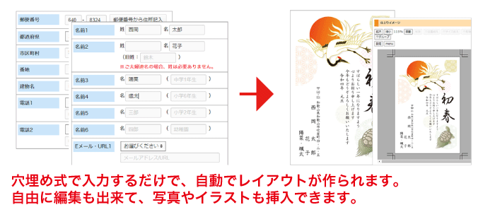 挨拶文を簡単に作れます。